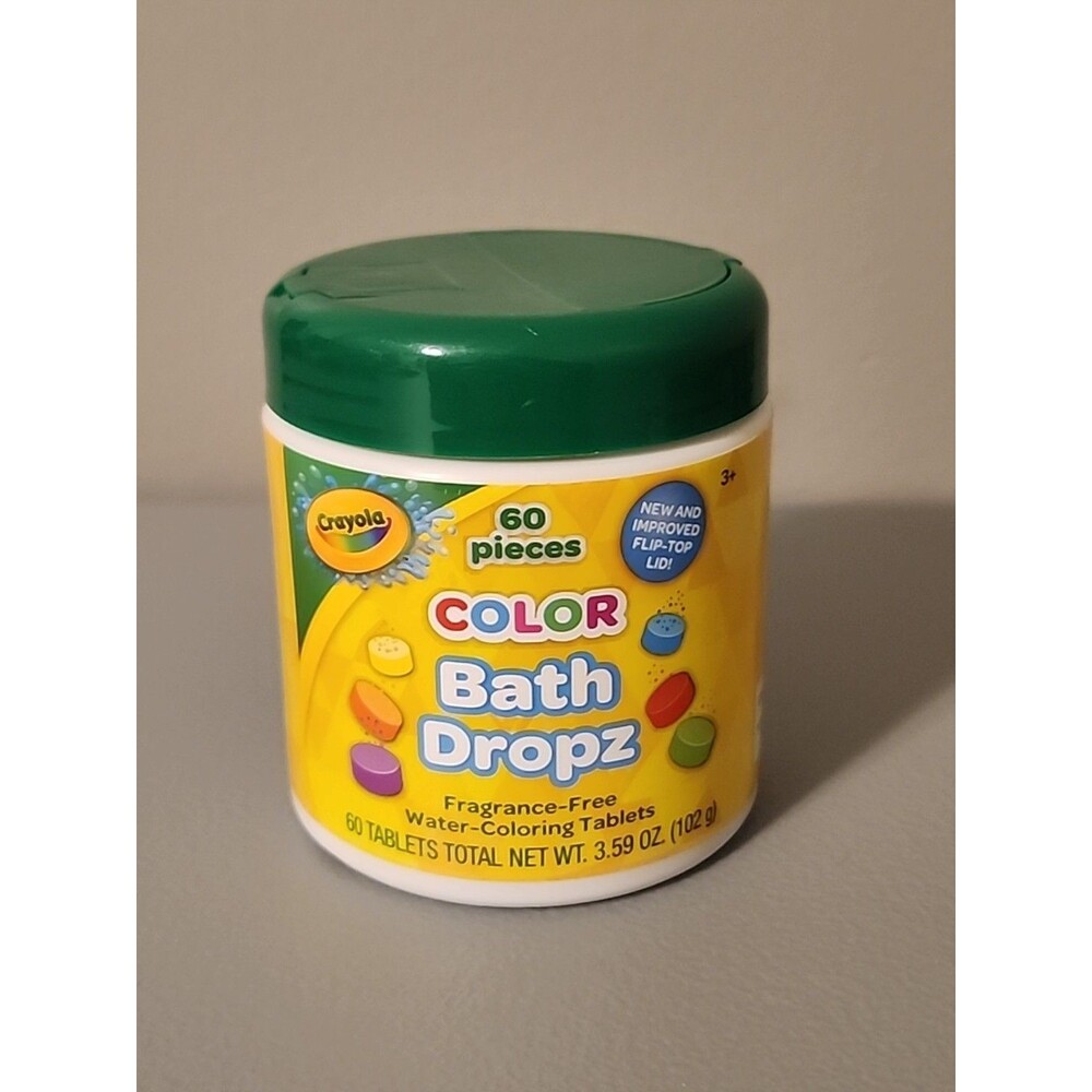 Crayola Bath Dropz Color 60 Tablets Fragrance Paraban Free 3.59 OZ